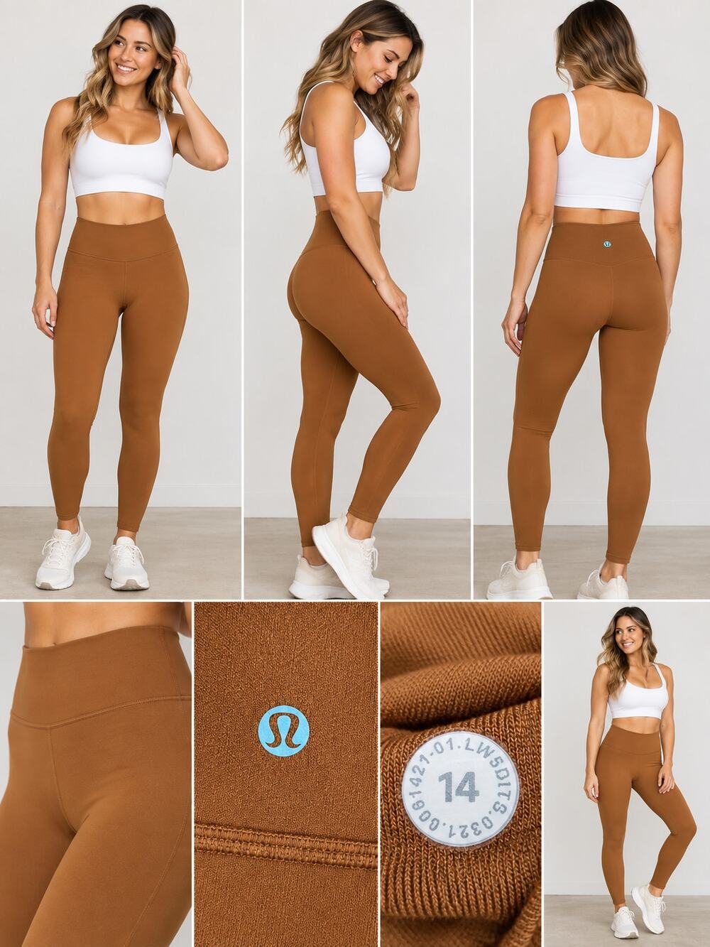 Lululemon Align High-Rise Pant 28" Size 14 Brown Caramel Nulu Leggings